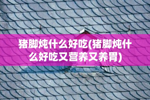 猪脚炖什么好吃(猪脚炖什么好吃又营养又养胃)