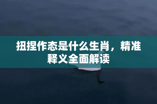 扭捏作态是什么生肖，精准释义全面解读