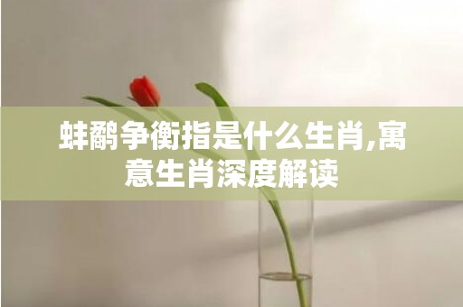 蚌鹬争衡指是什么生肖,寓意生肖深度解读