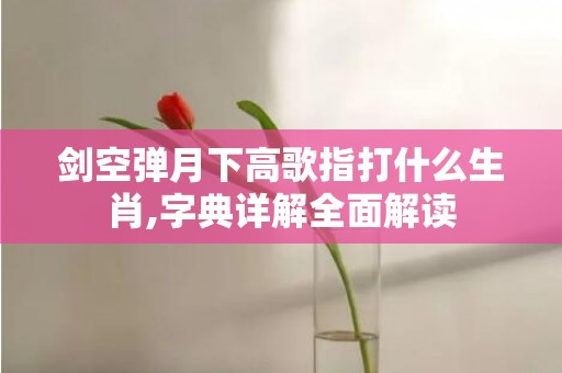 剑空弹月下高歌指打什么生肖,字典详解全面解读