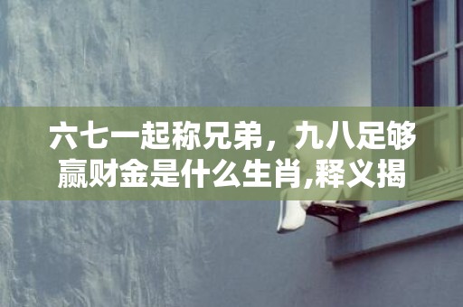 六七一起称兄弟，九八足够赢财金是什么生肖,释义揭晓最准答案