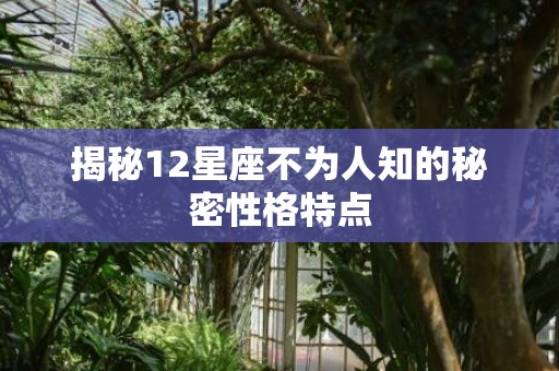 揭秘12星座不为人知的秘密性格特点