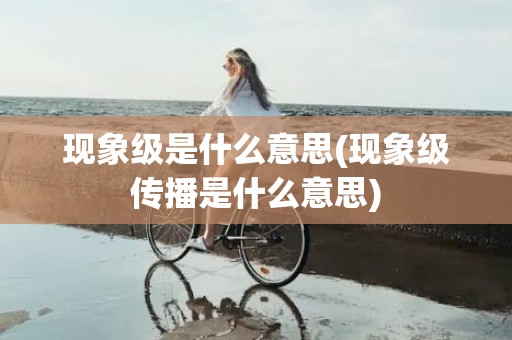 现象级是什么意思(现象级传播是什么意思)