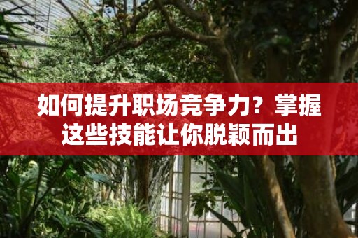 如何提升职场竞争力？掌握这些技能让你脱颖而出