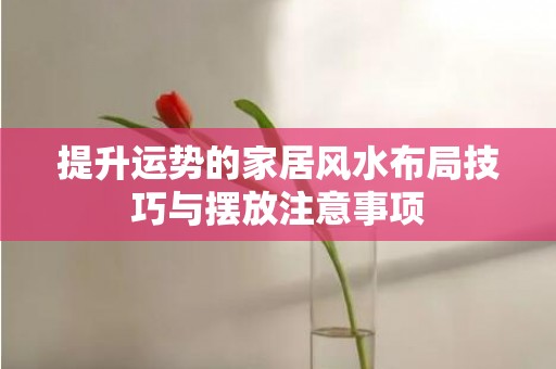 提升运势的家居风水布局技巧与摆放注意事项