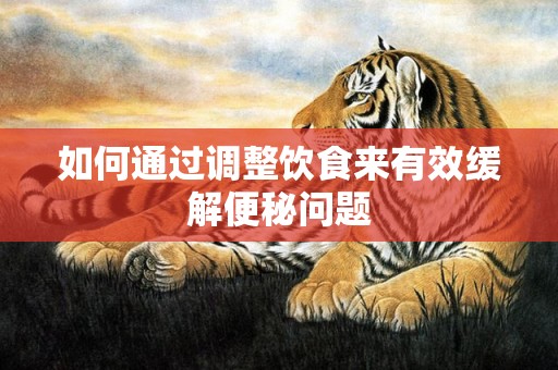 如何通过调整饮食来有效缓解便秘问题