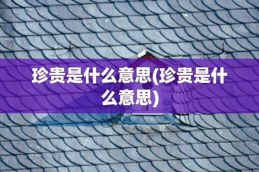 珍贵是什么意思(珍贵是什么意思)