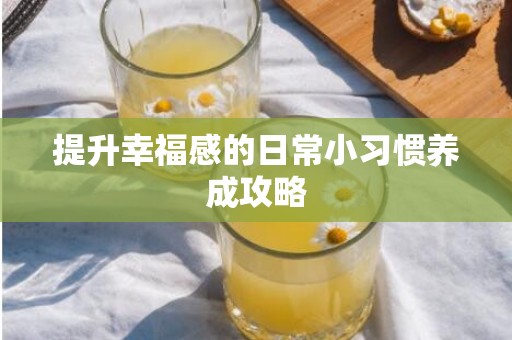提升幸福感的日常小习惯养成攻略