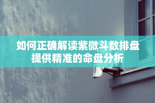 如何正确解读紫微斗数排盘提供精准的命盘分析