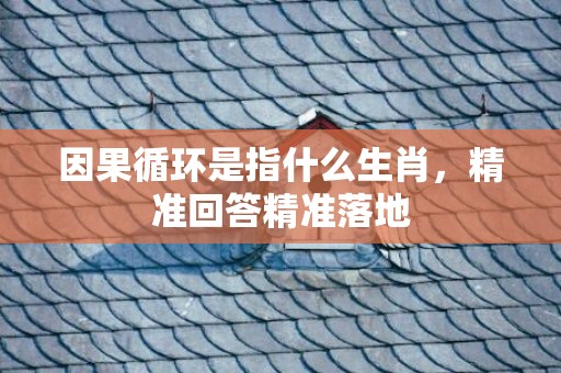 因果循环是指什么生肖，精准回答精准落地
