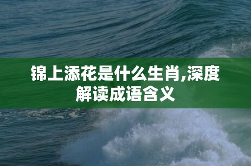 锦上添花是什么生肖,深度解读成语含义