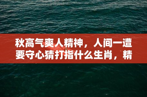 秋高气爽人精神，人间一遭要守心猜打指什么生肖，精确解读落实