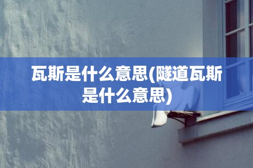 瓦斯是什么意思(隧道瓦斯是什么意思)