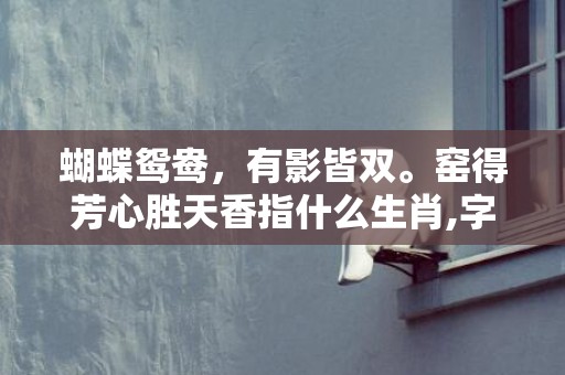 蝴蝶鸳鸯，有影皆双。窑得芳心胜天香指什么生肖,字典详解全面解读