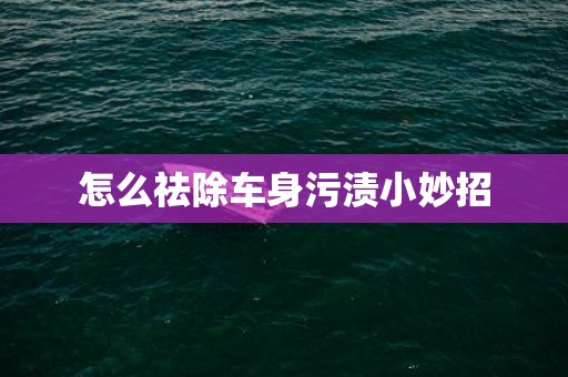 怎么祛除车身污渍小妙招