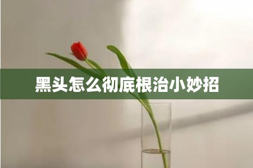 黑头怎么彻底根治小妙招