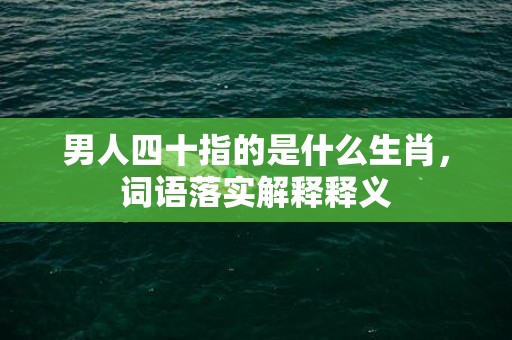 男人四十指的是什么生肖，词语落实解释释义