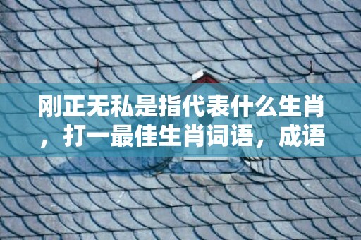 刚正无私是指代表什么生肖，打一最佳生肖词语，成语释义解释落实