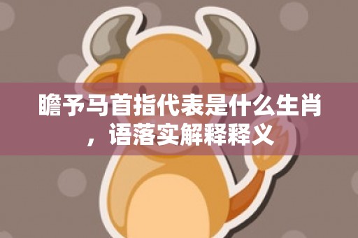 瞻予马首指代表是什么生肖，语落实解释释义插图
