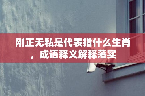 刚正无私是代表指什么生肖，成语释义解释落实