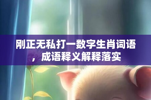 刚正无私打一数字生肖词语，成语释义解释落实