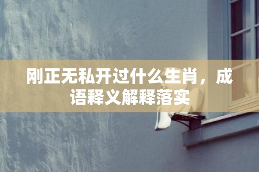 刚正无私开过什么生肖，成语释义解释落实插图