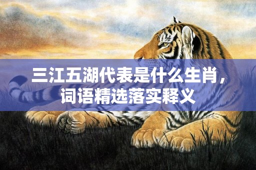 三江五湖代表是什么生肖，词语精选落实释义