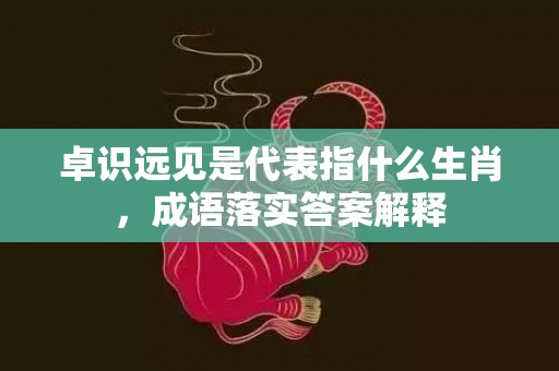 卓识远见是代表指什么生肖，成语落实答案解释