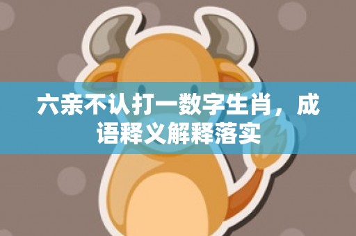 六亲不认打一数字生肖，成语释义解释落实