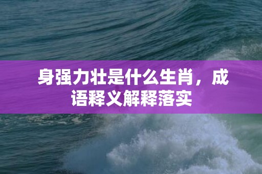  身强力壮是什么生肖，成语释义解释落实