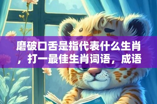 磨破口舌是指代表什么生肖，打一最佳生肖词语，成语释义解释落实