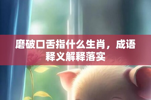 磨破口舌指什么生肖，成语释义解释落实