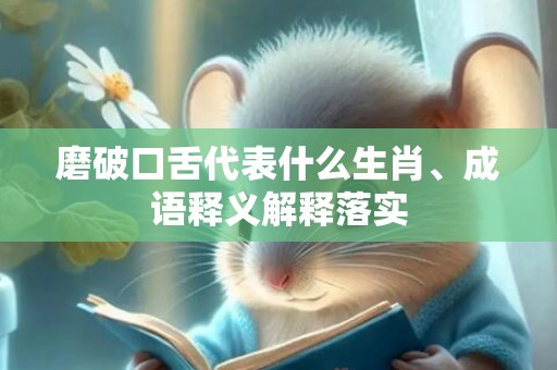 磨破口舌代表什么生肖、成语释义解释落实