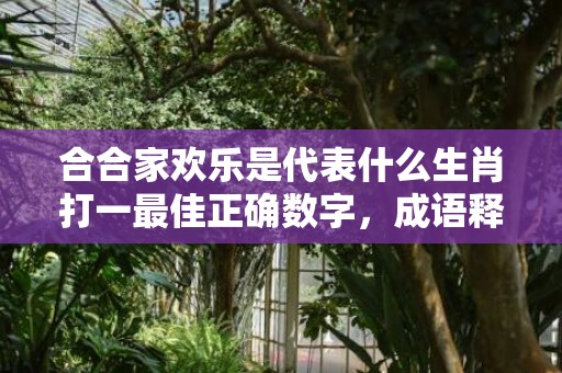 合合家欢乐是代表什么生肖打一最佳正确数字，成语释义解释落实