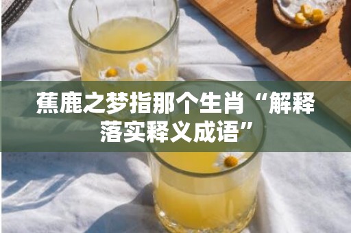 蕉鹿之梦指那个生肖“解释落实释义成语”