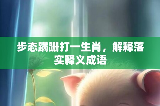 步态蹒跚打一生肖，解释落实释义成语