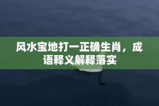风水宝地打一正确生肖，成语释义解释落实