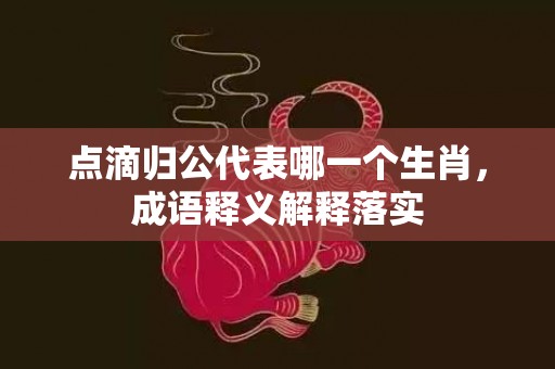 点滴归公代表哪一个生肖，成语释义解释落实