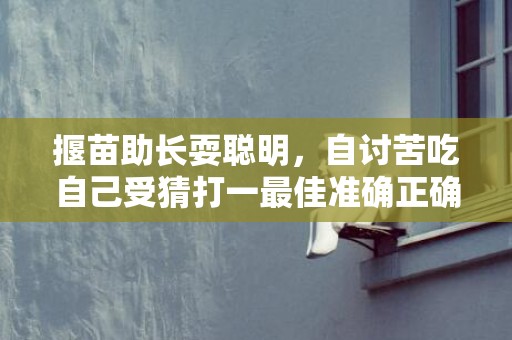 揠苗助长耍聪明，自讨苦吃自己受猜打一最佳准确正确生肖数字，解析成语释义落实插图