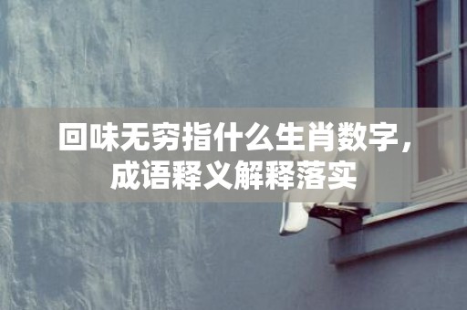 回味无穷指什么生肖数字，成语释义解释落实