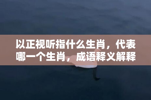 以正视听指什么生肖，代表哪一个生肖，成语释义解释落实
