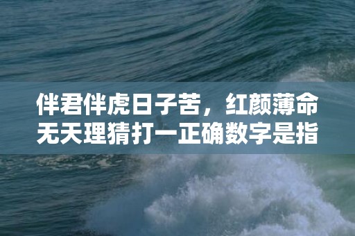伴君伴虎日子苦，红颜薄命无天理猜打一正确数字是指什么生肖，解答落实成语释义