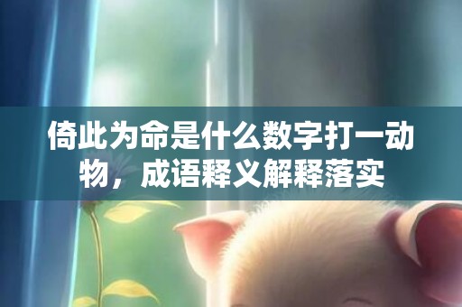 倚此为命是什么数字打一动物，成语释义解释落实