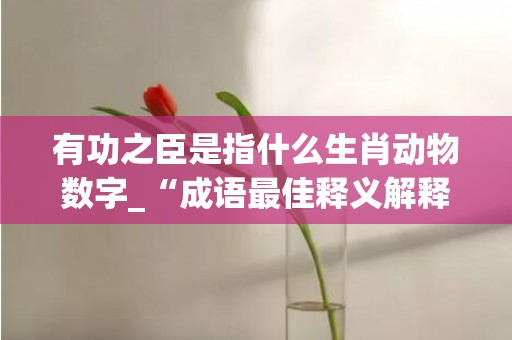 有功之臣是指什么生肖动物数字_“成语最佳释义解释答案”