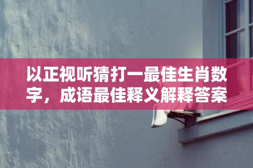 以正视听猜打一最佳生肖数字，成语最佳释义解释答案