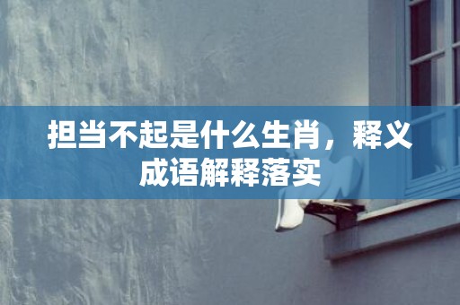 担当不起是什么生肖，释义成语解释落实