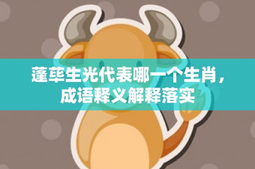 蓬荜生光代表哪一个生肖，成语释义解释落实