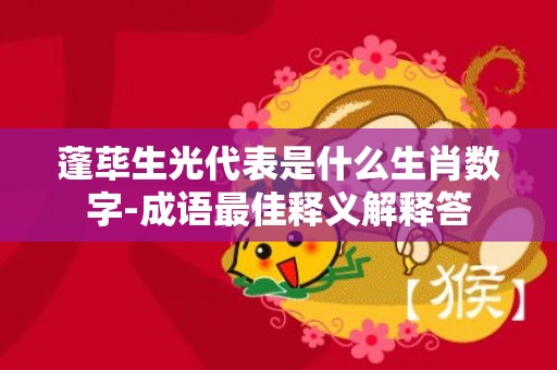 蓬荜生光代表是什么生肖数字-成语最佳释义解释答