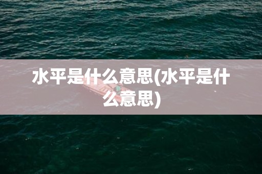 水平是什么意思(水平是什么意思)