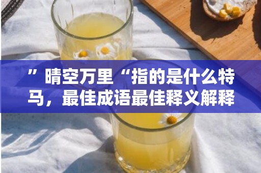 ”晴空万里“指的是什么特马，最佳成语最佳释义解释答插图